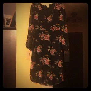 Fit and flare floral print dress